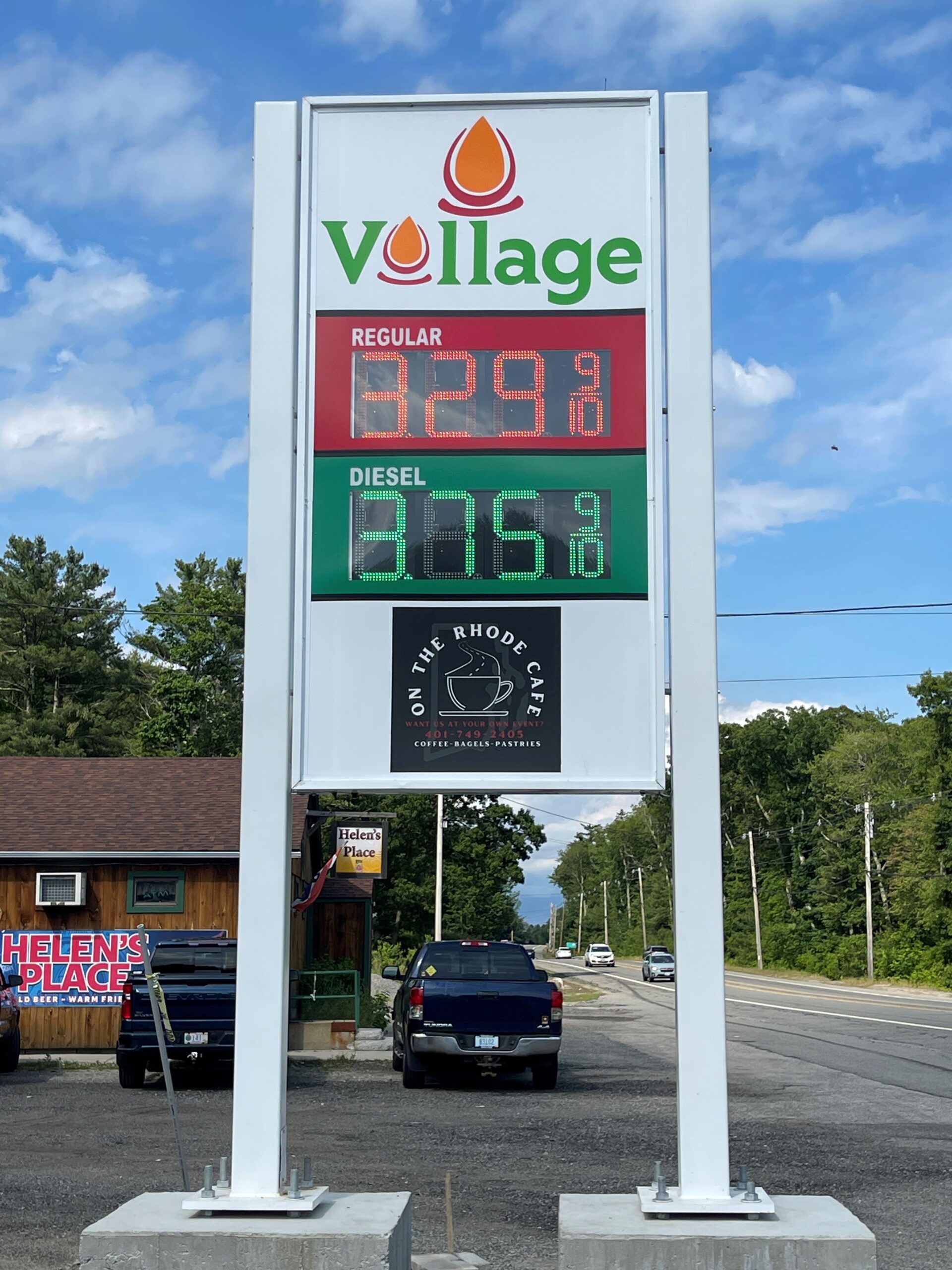 GAS Stations LED Digital Price Signs .GAS Stations- LED Digital Price Signs.LED Gas Station Pump Toppers.LED petrol pump toppers displaying fuel prices and promotional ads at a modern fuel station.led signs