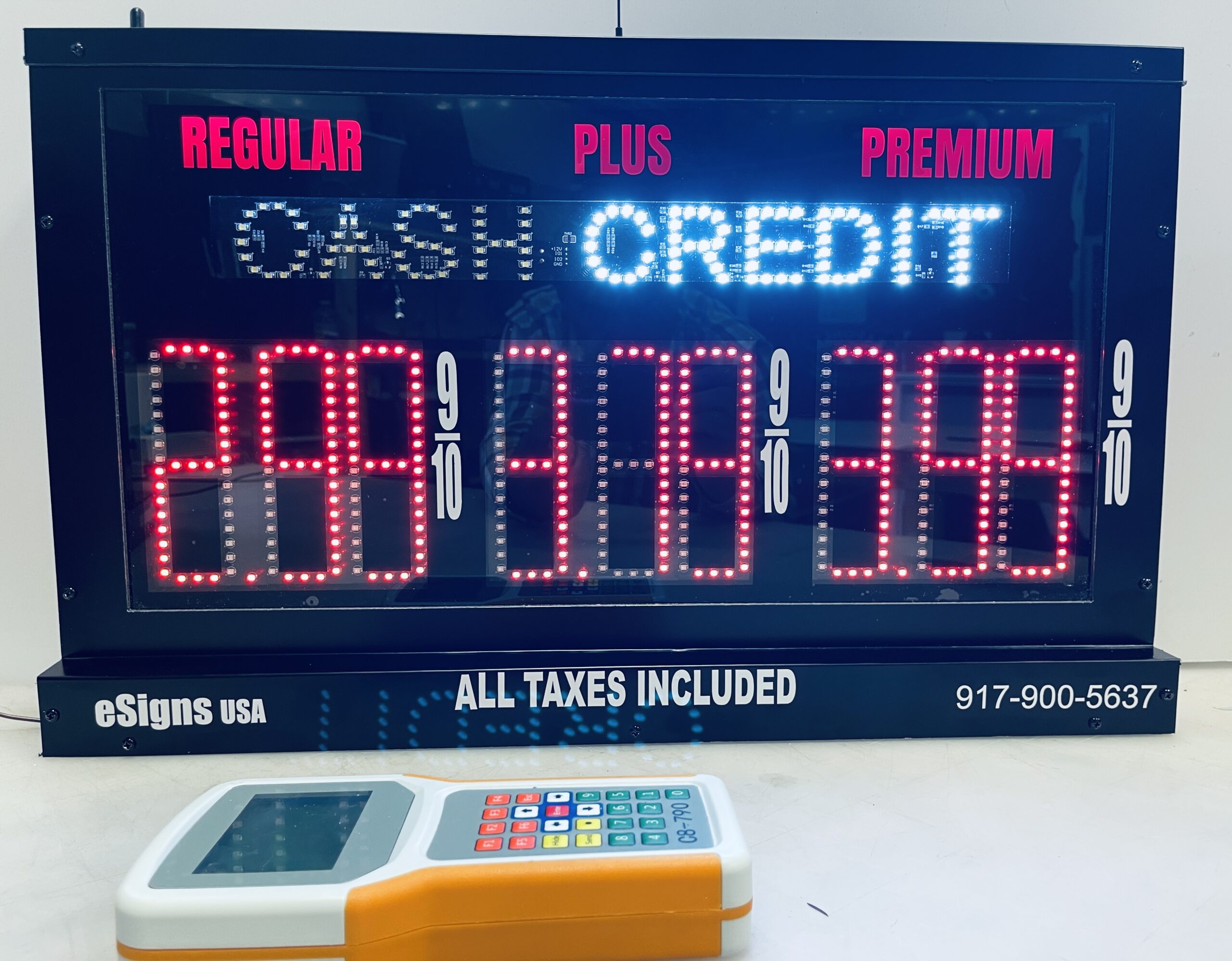 Bright LED petrol pump toppers displaying fuel prices and promotional ads at a modern fuel station.Gasoline pump Gas- Pump Advertising Gas & Fuel Pump Signage - Gas Pump Advertising .