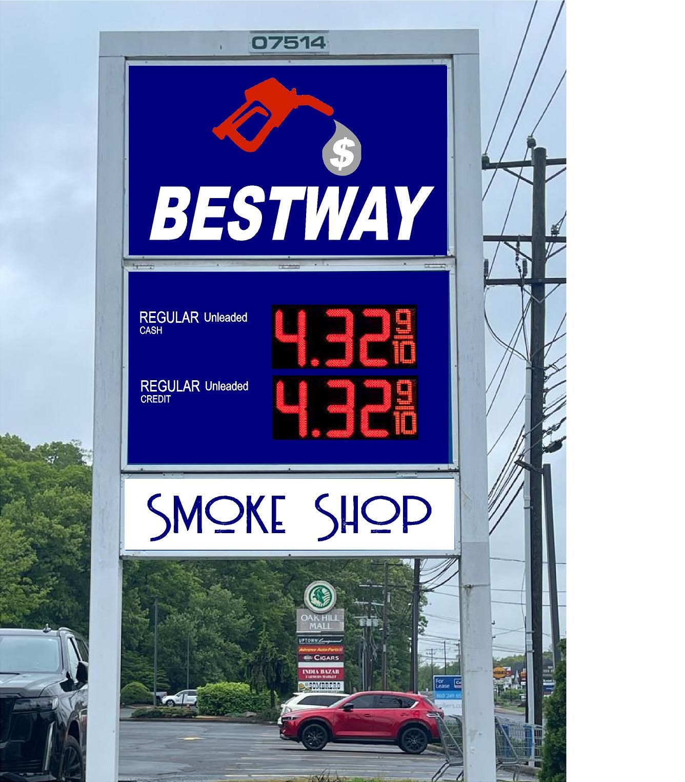 GAS Stations LED Digital Price Signs .GAS Stations- LED Digital Price Signs.LED Gas Station Pump Toppers.LED petrol pump toppers displaying fuel prices and promotional ads at a modern fuel station.